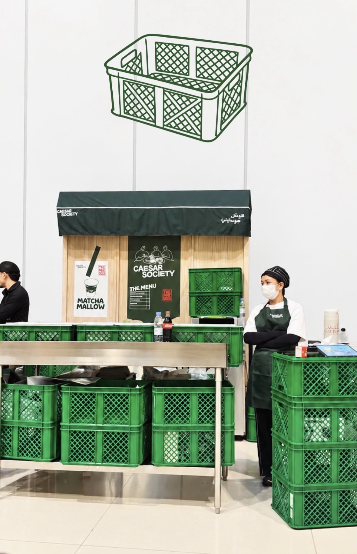 A Caesar Society catering station and team at an event